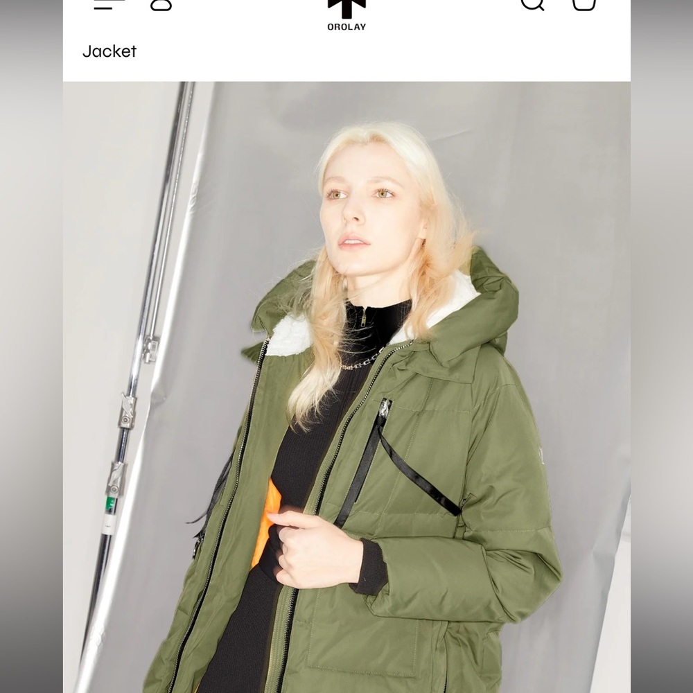 Women's Olive Hooded Puffer Jacket